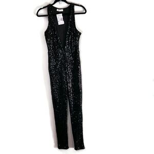 Bear Dance| Women's Black Sequin Jumpsuit Medium (NWT)